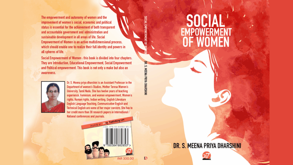 Social empowerment of women, full cover jacket, 24by7 Publishing, women empowerment book cover, professional book jacket design, inspiring book cover, female empowerment theme, impactful book cover art, custom jacket design, social issues book cover, empowering women visuals, creative book jacket design